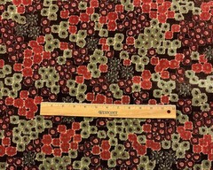 DESIGNER FLORAL GEO VELVET SPA BLUE RED CUSHION HIGHEND FABRIC BY 1/2 YARD 50″W