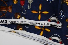 Sewing Fabric Quilt Cotton 42×1/2 yd Kaufman Seaport View Print D# 8489 Blue