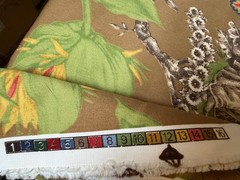 Fabric Lot 3 Yd 54 W Vintage Duralee “Toile Tropique” Chinoiserie Tropical 60s