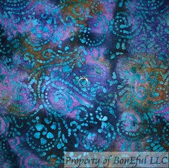 BonEFul FQ Cotton Quilt Green Aqua Blue Purple Retro Print Batik Texture Blender