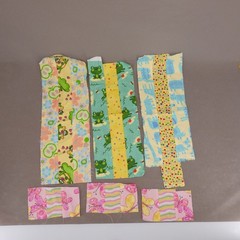 2+ lbs Cotton Flannel Fabric Scrap Destash Lot Squares Strips Cutouts Sewn Pcs