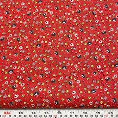 Vintage Florals on Red Unbranded Cotton Fabric by the HALF YARD 18″ x 44″