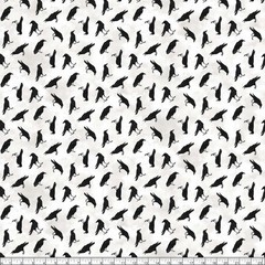 Northcott – Spellbound – Tossed Crows – White/Multi, Fabric BTY