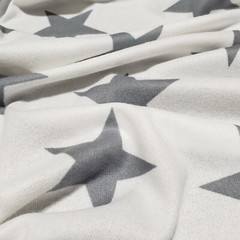 Gray Stars White Brushed Sweater Knit Fabric 56″ By The Yard Soft Cozy