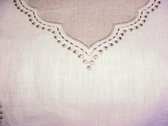 8-3/8Y Kravet Couture 33422 Embroidered Spanish Teardrop Linen Upholstery Fabric