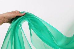 Green Crystal Organza Fabric by the Yard, Sheer Organza for Dresses and Decor