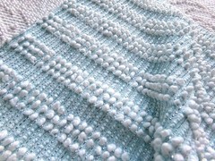 mermaid mist blue vtg chenille bedspread fabric silver lurex pearl pops 18×24″