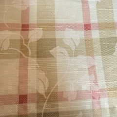 P Kaufmann Scroll Plaid Stripe Pink Olive Green Leaf Vine Fabric 4 ( Or 8) Yds