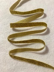 Yellow Gold VELVET Ribbon Lurex Metallic by the yard 7/16 inch (3 yards)