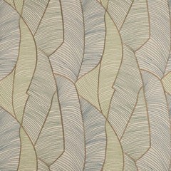 Larsen Large Scale Leaf Embroidery Fabric- Filao / Ocean 5 yds L9394-03