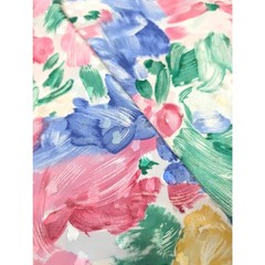 Vintage 80’s 90’s Sewing Fabric Lightweight Silky Synthetic Colorful Pastel