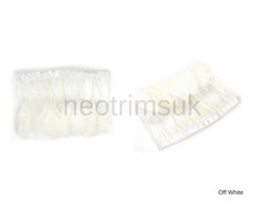 Duck Quill Feathers on Satin Ribbon Trimming Braid, 14cms Deep, Craft Neotrims