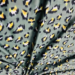 Animal Print Leopard Gray Background Print Nylon Spandex Fabric 4 Way