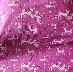 3YD 2009 Jay McCarroll PURPLE Woodland Wonderland Deer & Mushrooms Fabric