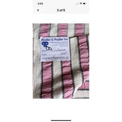 Pindler & Pindler Pink White Striped Fabric Remnant 4.23 square Yds