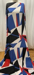 100% Silk Crepe De Chine Avant Garde Geometric Multi-color 2.5 Yds Long 46″ Wide
