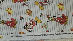 ONE YARD Mickey and Friends Christmas Stripe fabric 100% cotton