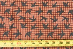 24″ Long, Vintage, Green Pine Needles on Burgundy & Brown, Thimbleberries, P8175