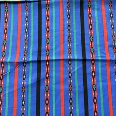 Vintage Southwestern Native American Blue Striped Cotton Fabric 39″ L x 44″W