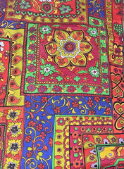 VTG`70`s BRIGHT MoD Boho Hippie Paisley Tiles Patchwork Cheater BTHY