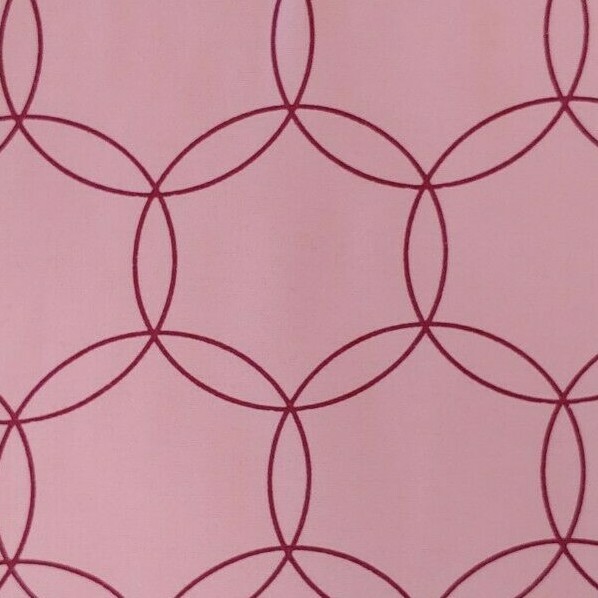 Pink FLANNEL Fabric Maroon Circles All Cotton BY THE YARD 46 Inch WIDE