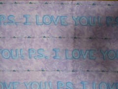 VTG Henry Glass Peter Pan Fabrics P.S. I Love You Cotton Fabric 1 yd +8″ x 42″