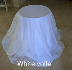 White 116″ wide semi-sheer Voile by yard, party decoration, craft. Free swatches