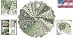 Sage Green Quilting Fabric Bundle – 20 Precut 10”x10” Squares for Patchwork