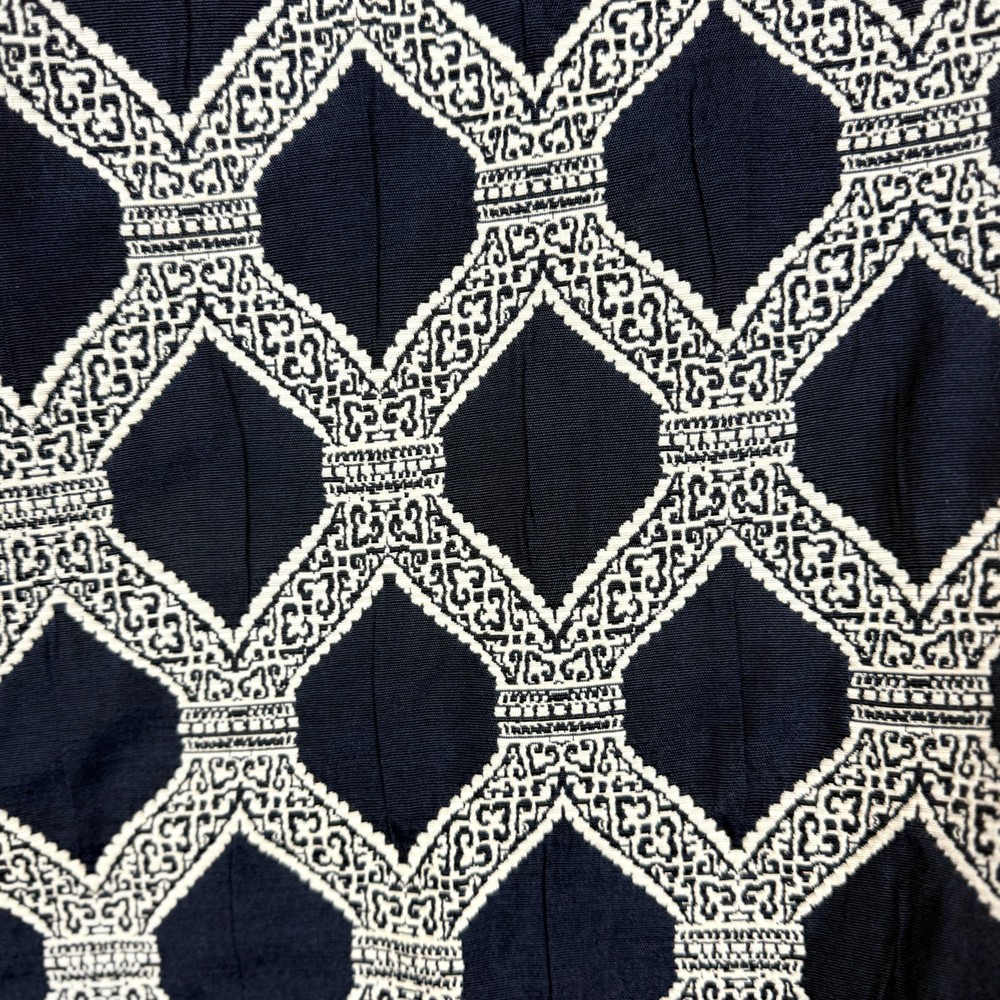 Blue and White Lattice Upholstery Fabric 3.5 yds Recover Sofa Chair Ottoman