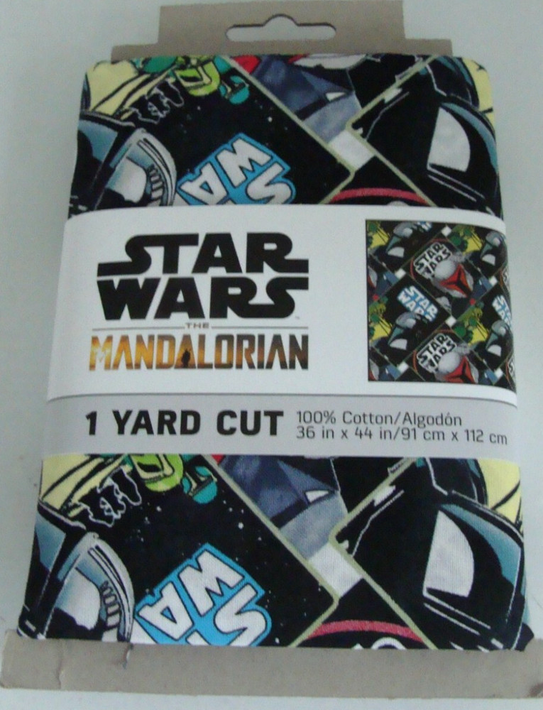 NIP Star Wars Mandalorian 1 Yd Cut 36 x 44in 100% Cotton Fabric Quilt Craft Sew