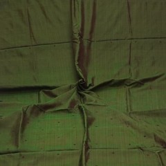 Vintage Green Dual Tone 100% Silk Handwoven Sari Remnant 5YD Craft Fabric Scrap