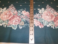 DAISY KINGDOM GREEN w PINK FLORAL BORDER COTTON FABRIC 45″ X 140” 3.8 YARDS