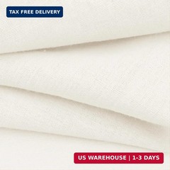 Linen Fabric by the Yard, 61 Inch Wide White Blend Cloth, 60% Linen 40%