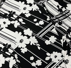 White Black Printed 4way Stretch Spandex Fabric 60” Width 1 Yard