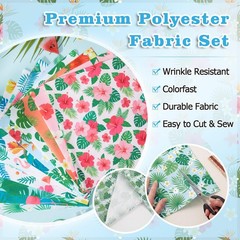 12 Pcs Summer Fabric Bundles, 18 x 22 Inch Hawaiian Fat Quarters, Tropical Th…
