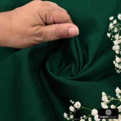 Bottle Green Faux Silk Fabric By The Yard, 42 inches width Green Silk Fabric