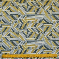 Gray, Chartreuse, Ivory Cotton Fabric by the Yard, 54 inch width Gray Cotton