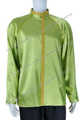 Captain James Kirk Costume for Star Trek Cosplay Uniform Jacket Coat Satin Green