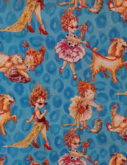 BTHY 2009 VTG FANCY NANCY Blue Leopard Cotton Quilting Fabric 18″x 43″