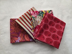 4 Fat Quarters, Red – Var. Designers FQ 18 x 22 Cotton Quilting Fabric Ver 9
