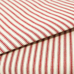 44/45 Inches Wide 100% Cotton Woven Ticking, Striped Red 5 Yard Pre Cut