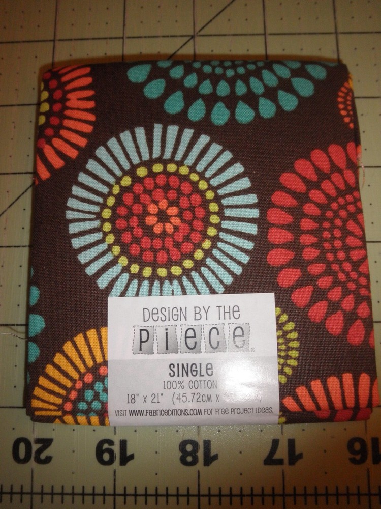 Design by the Piece Big Circles on Brown Fat Quarter, FREE SHIPPING