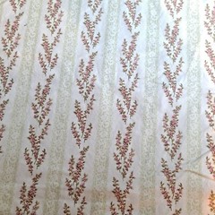 Floral Cotton Fabric French Bistro 36″ X 42″ Michelle Blackhurst Green Stripe