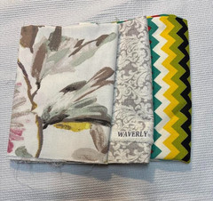 Lot of Heavier Fabric Pieces-5 Designs-Upholstery Fabric-APX 1 Pound