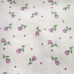 Small Dainty Rose Purple Floral Print Cotton Flannel Fabric 45″ By Yard