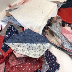 1 Pound 3 Ounces Assorted Fabric Scraps Leftover from Quilts