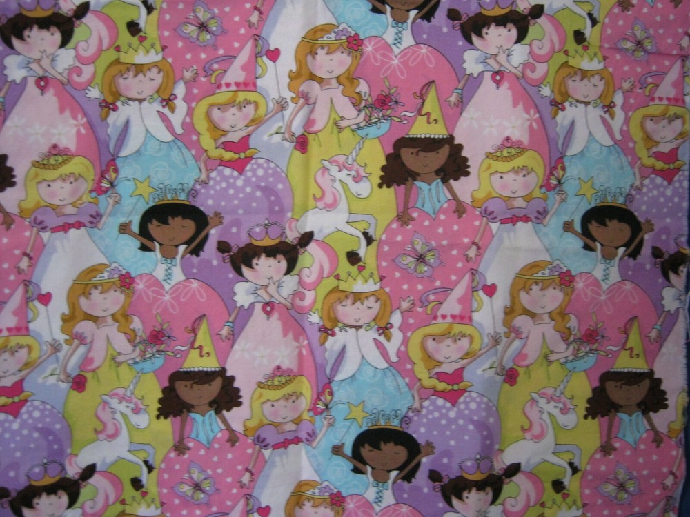 Adorable Princesses and Unicorns Fabric 20″ Wide 40″ Long
