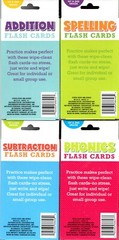 Learning Educational Flash Cards (Wipe Clean Again & Again) – (Set of 4 Pack)
