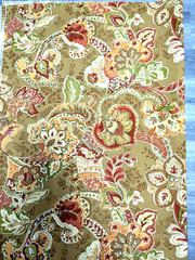 Braemore Design Floral Art Screen Print Fabric Drapery Pillow Upholstery 6 Yard