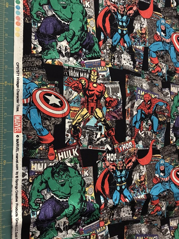 Vintage Characters Marvel 100% cotton fabric sold by the yard #323